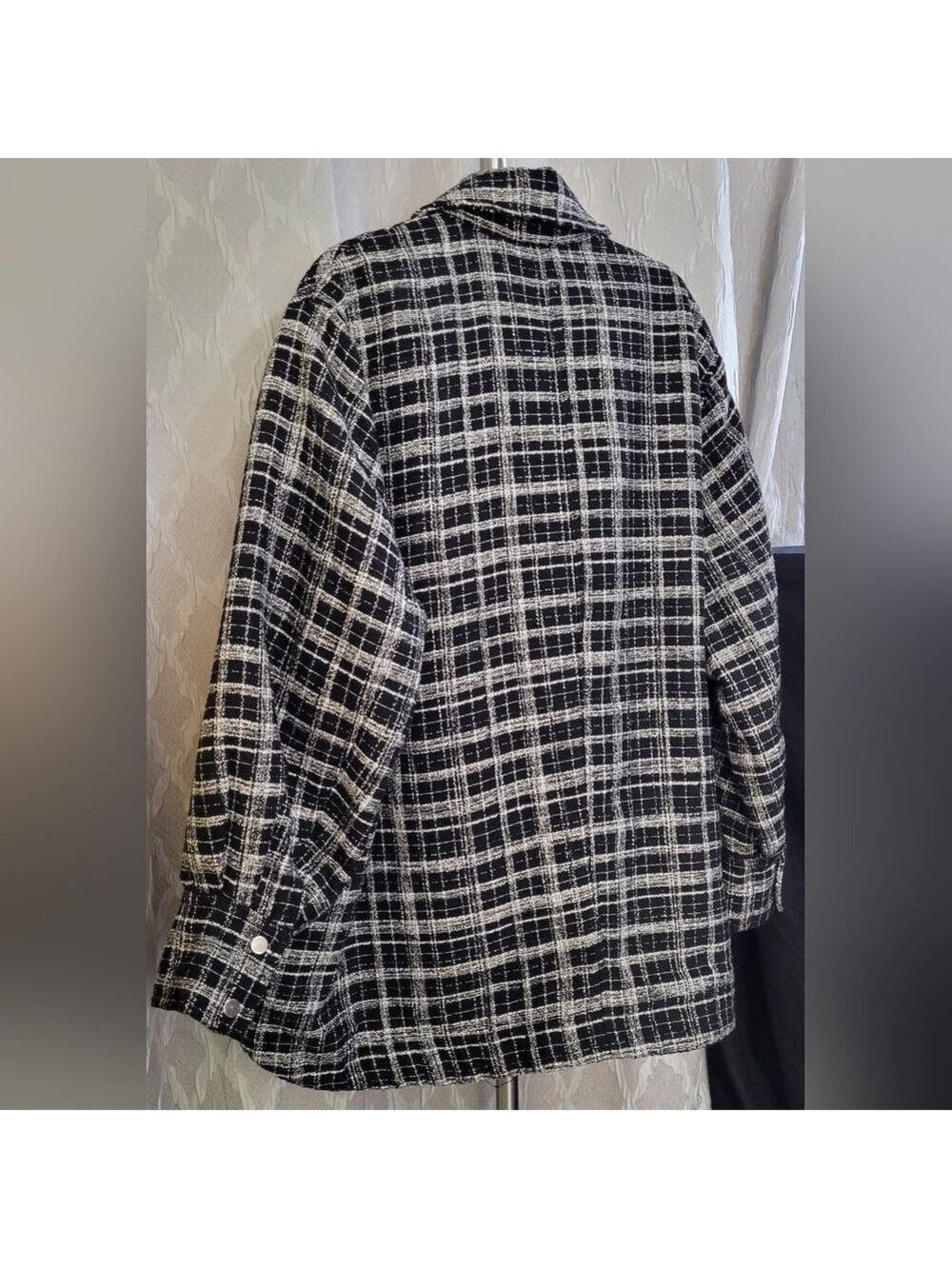 H&M | Black Checked Jacquard Weave Jacket - Picture 9 of 14